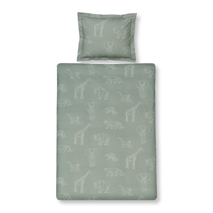 Vandyck Safari Kids Kinderdekbedovertrek 120 x 150 cm - Vintage Green