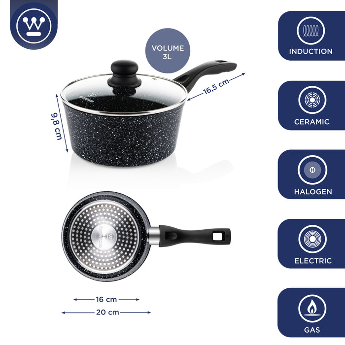 Westinghouse Steelpan  20 cm Black Marble
