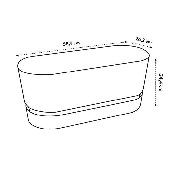Elho Greenville Bloembak met Wielen 60 cm