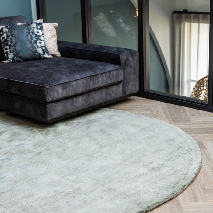 Interieur05 Vloerkleed Felva Groen Rond Viscose 220 cm
