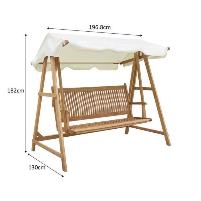 Cstore RONDA 3-zits schommel van eucalyptushout