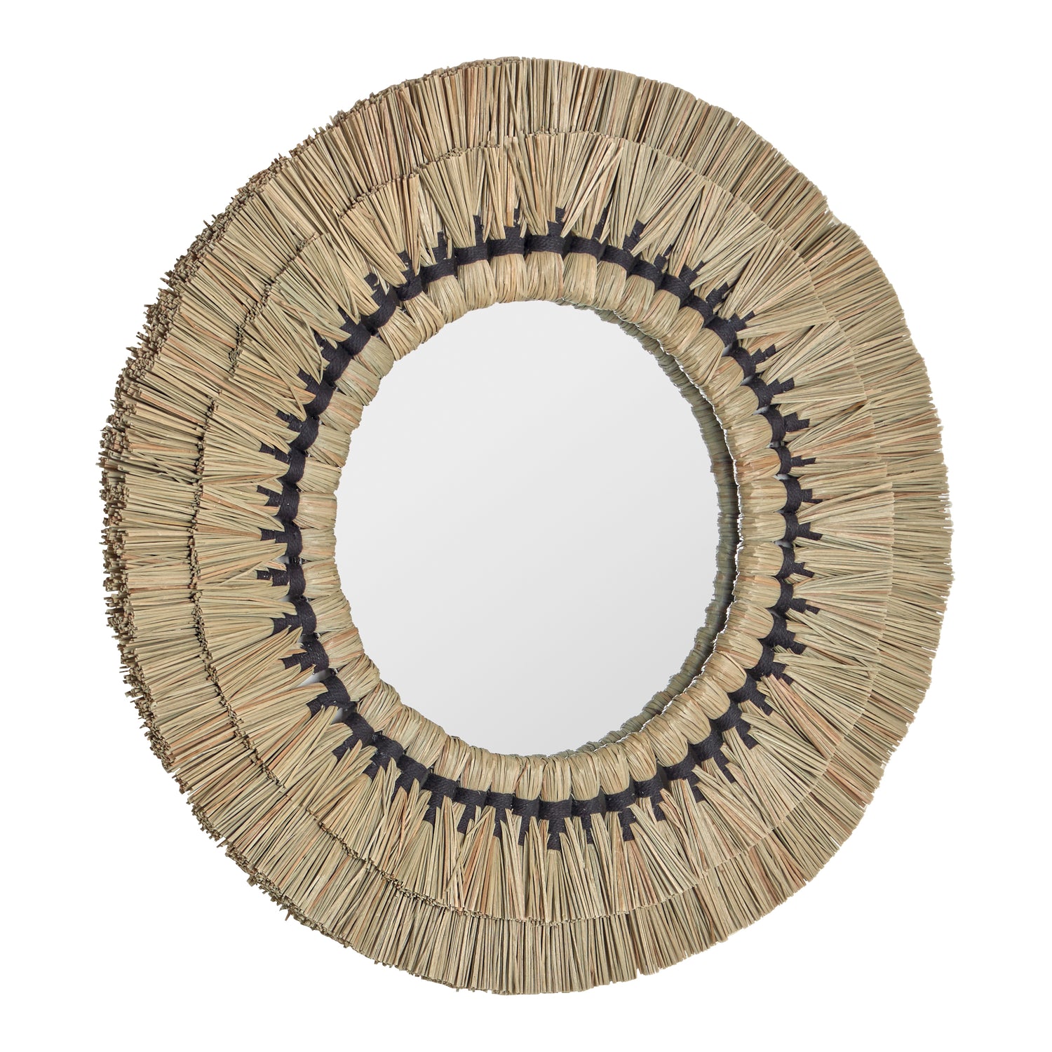 Kave Home Akila Spiegel - Ø 60 cm - Beige/Zwart