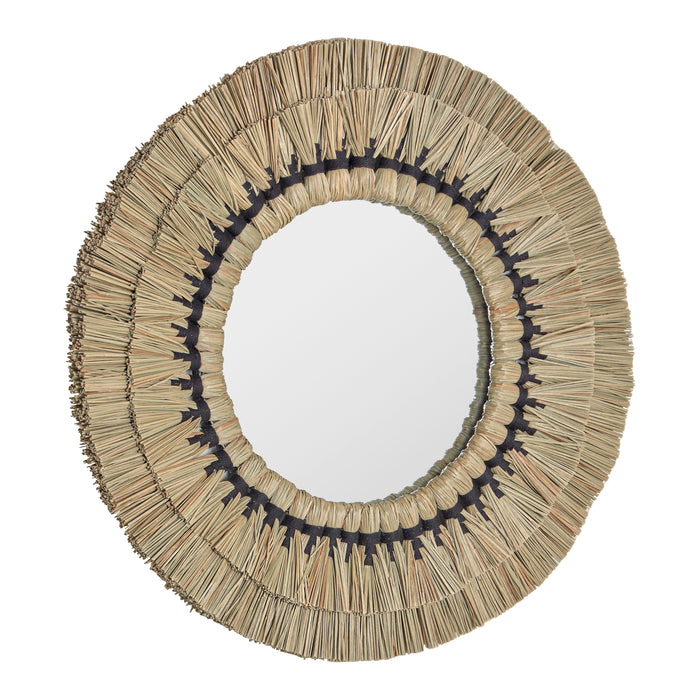 Kave Home Akila Spiegel - Ø 60 cm - Beige/Zwart