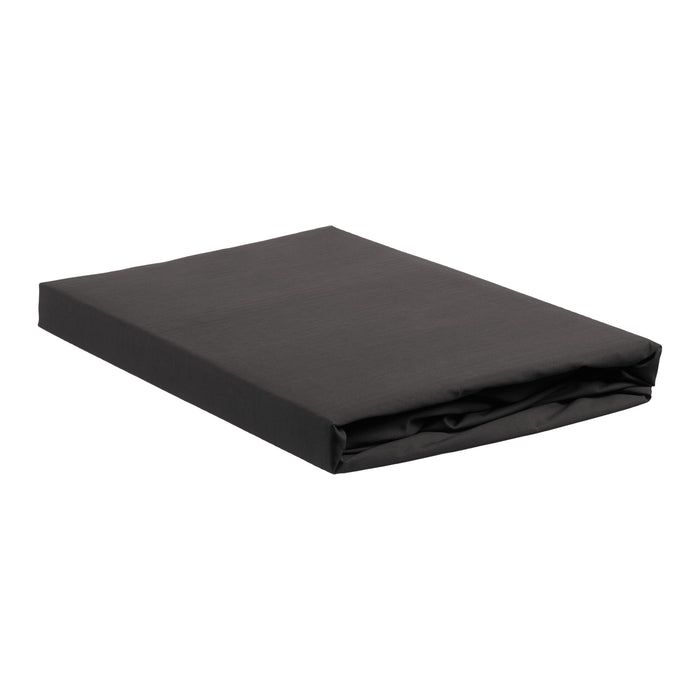 Ambiante Cotton Uni Hoeslaken 180 x 210/220 cm - Antraciet