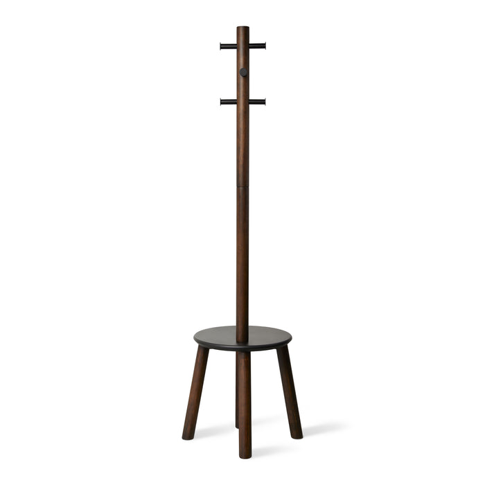 Umbra Pillar Kapstok met Kruk - Zwart/Walnoot