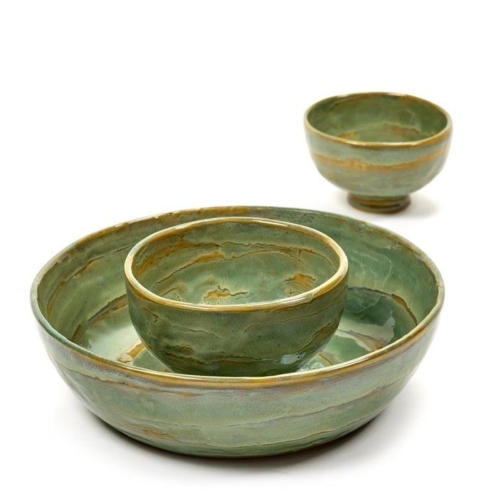 SERAX - Pascale Naessens - Pure Saladeschaal Ø 20 cm - Zeegroen - Set van 4