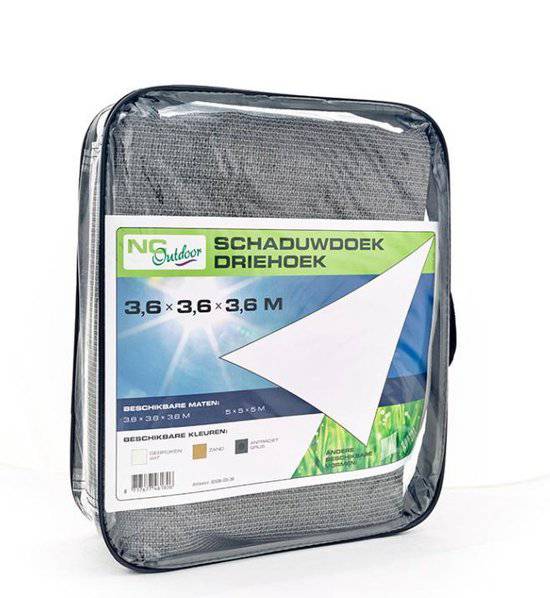 Nesling schaduwdoek driehoek 3.6m Antraciet