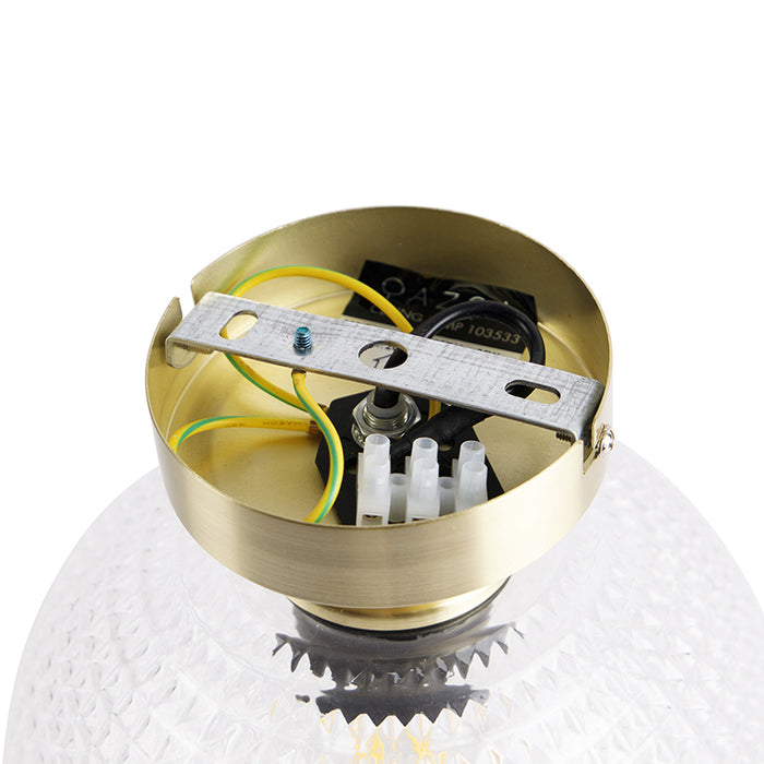 QAZQA Art Deco plafondlamp messing met helder glas - Sphere