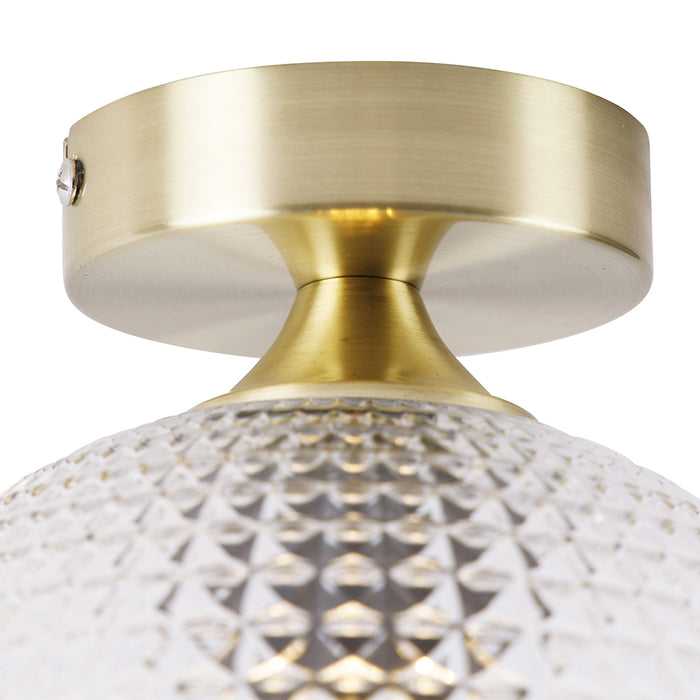 QAZQA Art Deco plafondlamp messing met helder glas - Sphere