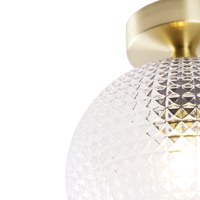 QAZQA Art Deco plafondlamp messing met helder glas - Sphere