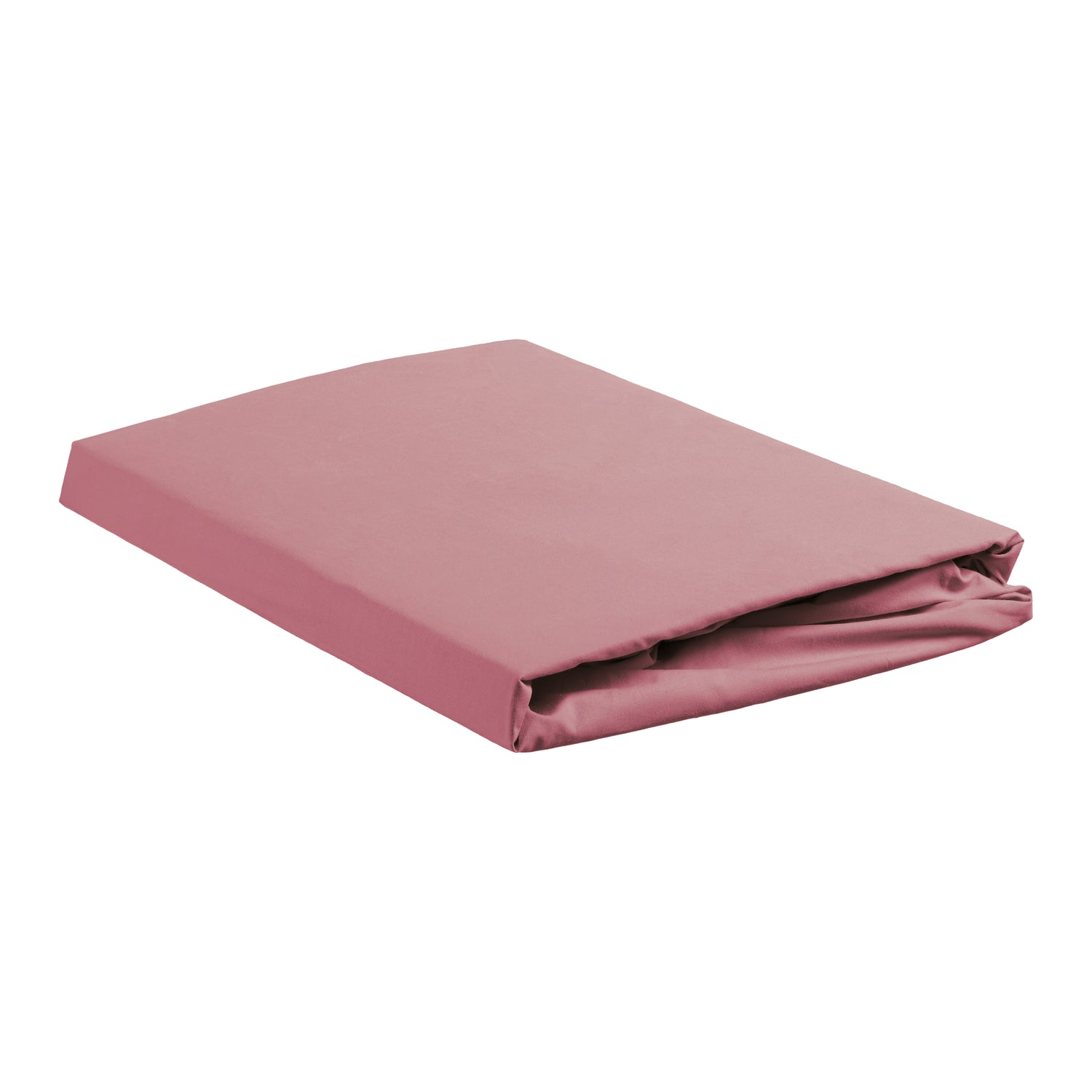 Ambiante Cotton Uni Hoeslaken 160 x 200 cm - Roze