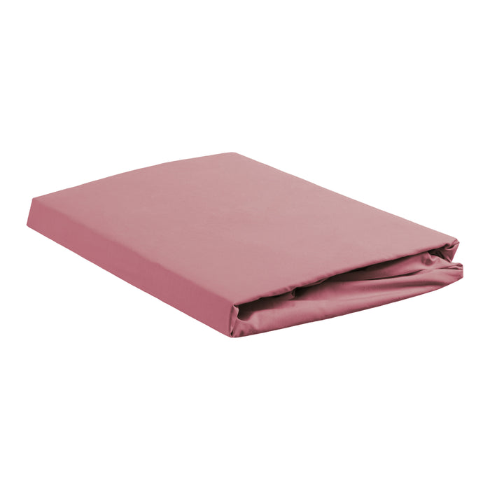 Ambiante Cotton Uni Hoeslaken 160 x 200 cm - Roze