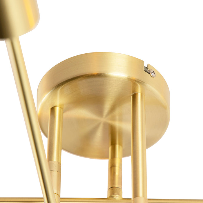 QAZQA Industriële plafondlamp messing 6-lichts  - Sydney