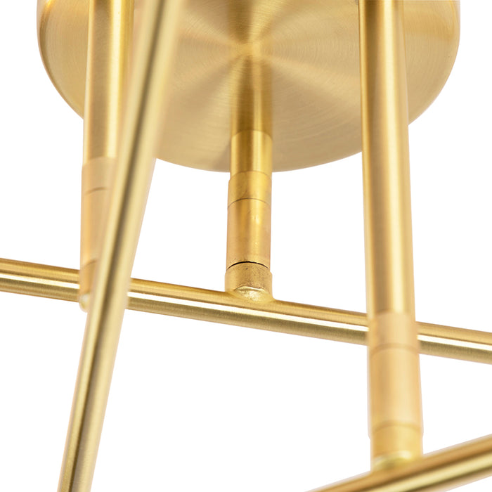 QAZQA Industriële plafondlamp messing 6-lichts  - Sydney