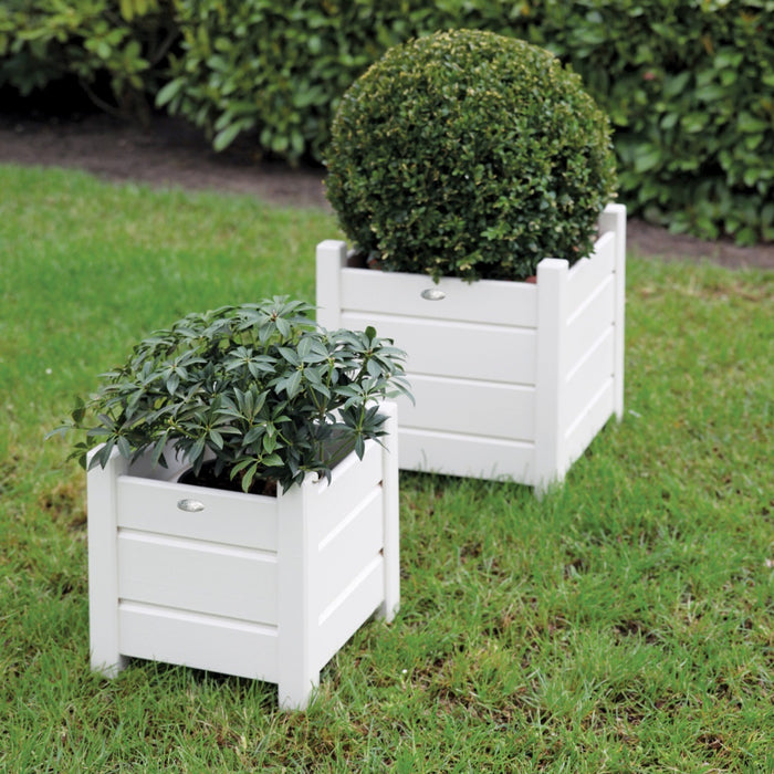 Esschert Design Plantenbak Vierkant 40 x 40 cm Set van 2 - Wit