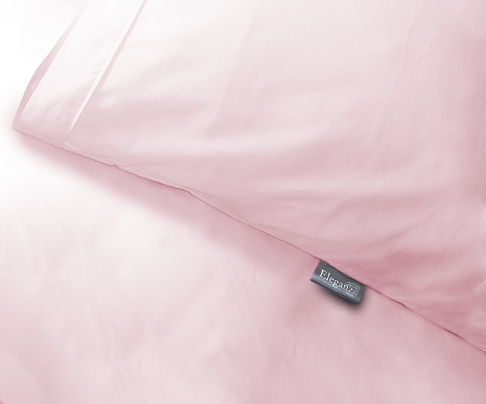 Elegance Dekbedovertrek Uni Percal Katoen Met Bies roze
