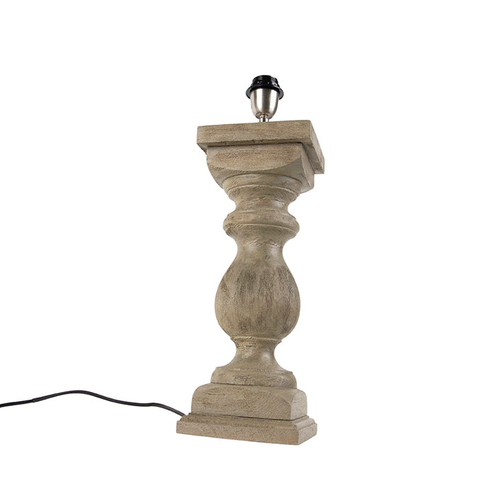 QAZQA Landelijke tafellamp zonder kap vintage grijs hout - Hyssop