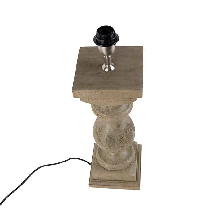 QAZQA Landelijke tafellamp zonder kap vintage grijs hout - Hyssop