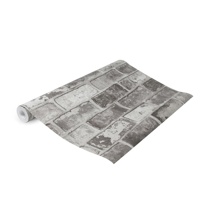 vtwonen vliesbehang Bricks Grey grijs