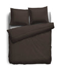 Elegance Dekbedovertrek Uni Percal Katoen Met Bies brown