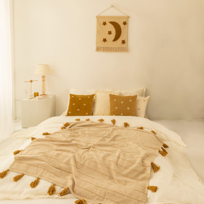 À la Shells Linnen Sierkussen - Natural