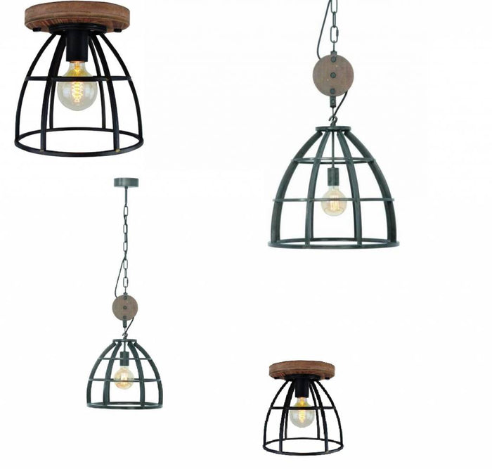 Freelight Hanglamp Vintage Black Steel 35cm