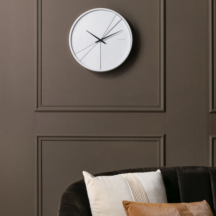 Karlsson Layered Lines Wandklok - Wit