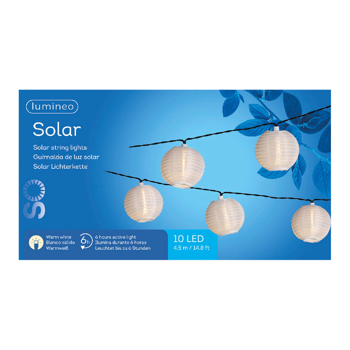 Lumineo Solar Lichtsnoer 10 Lampjes Rond