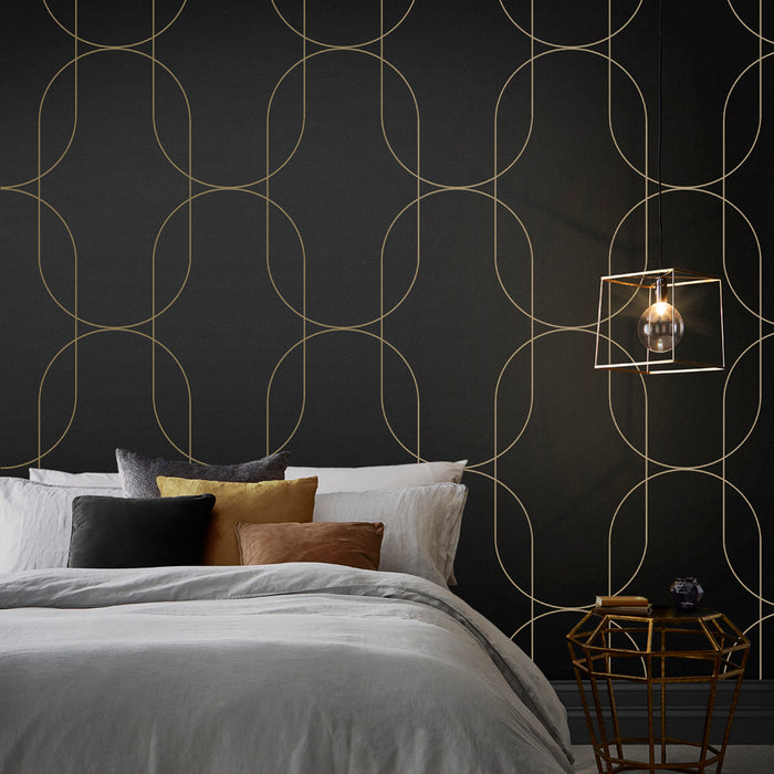 Graham & Brown - Vliesbehang - Palais Black & Gold - 10mx53cm