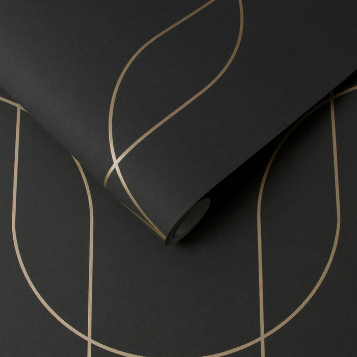 Graham & Brown - Vliesbehang - Palais Black & Gold - 10mx53cm