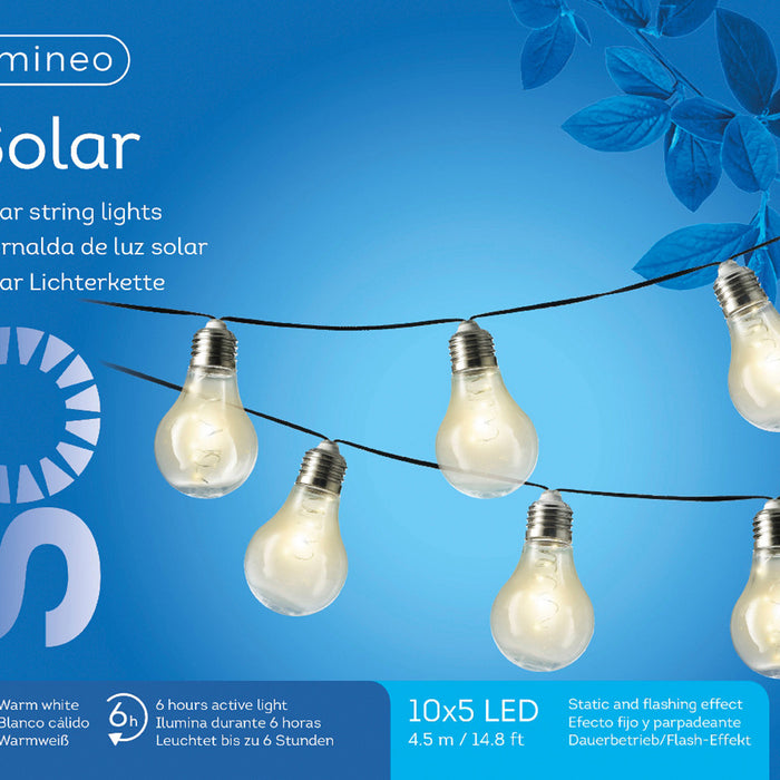 Lumineo Solar Lichtsnoer 10 Lampjes