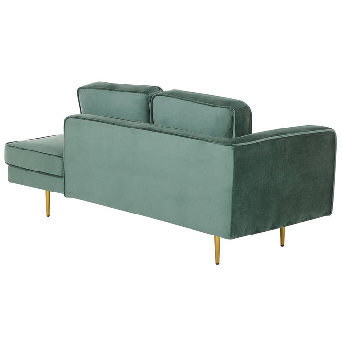 Beliani - MIRAMAS - Chaise longue - Mintgroen - Linkerzijde - Fluweel