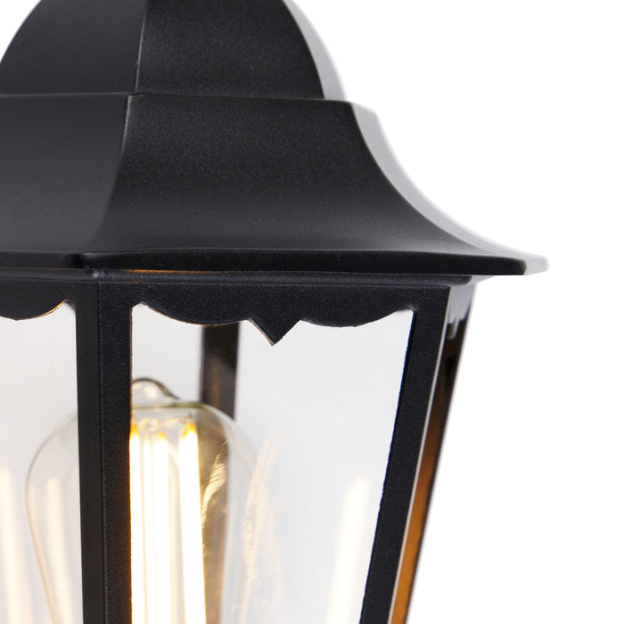 QAZQA Buiten wandlantaarn zwart met bewegingssensor IP44 - Havana