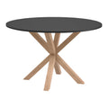 Kave Home Argo Eettafel - Ø 120 cm - Zwart / Eiken