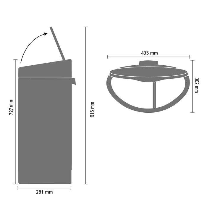 Brabantia Touch Bin Recycle Afvalemmer 10 + 23 L - Vingerafdrukvrij