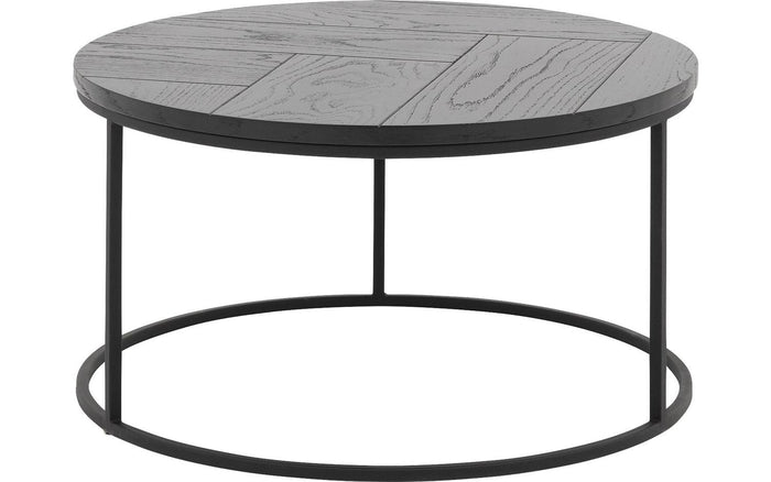 Goossens Salontafel Carte - Visgraat in Eiken gelakt zwart