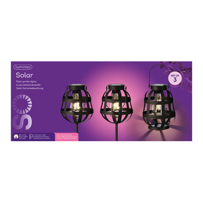 Lumineo Solar Spieslamp 3-delig