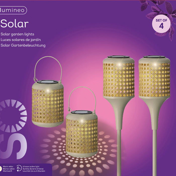 Lumineo Solar Spieslamp 4-delig