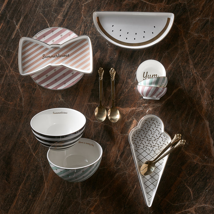 Riviera Maison Sun Touched Ice Cream Plate -  25.2x11.7x1.7 cm