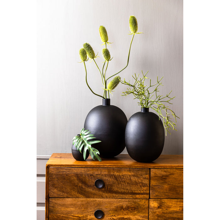 Light & Living Vaas Binco - Zwart - Ø26cm