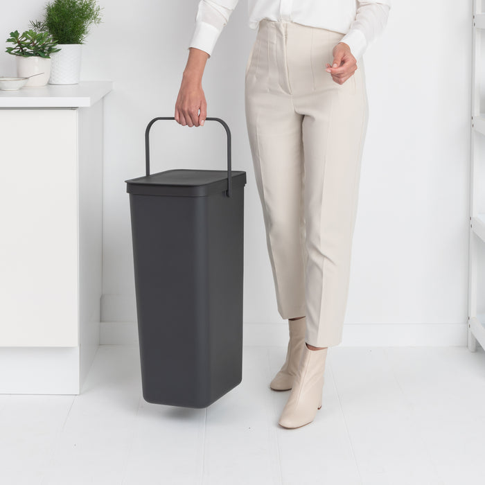 Brabantia Sort & Go Afvalemmer 40 L - Donkergrijs