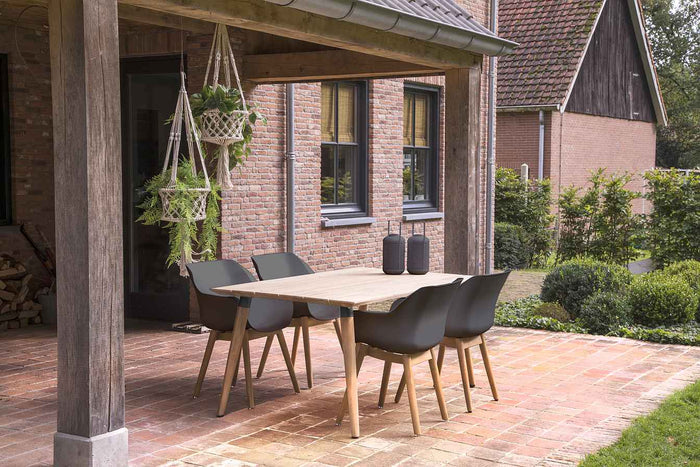 Hartman Sophie Studio Teak Tuintafel 170x100x75 Cm - Tafelpoten Zwart