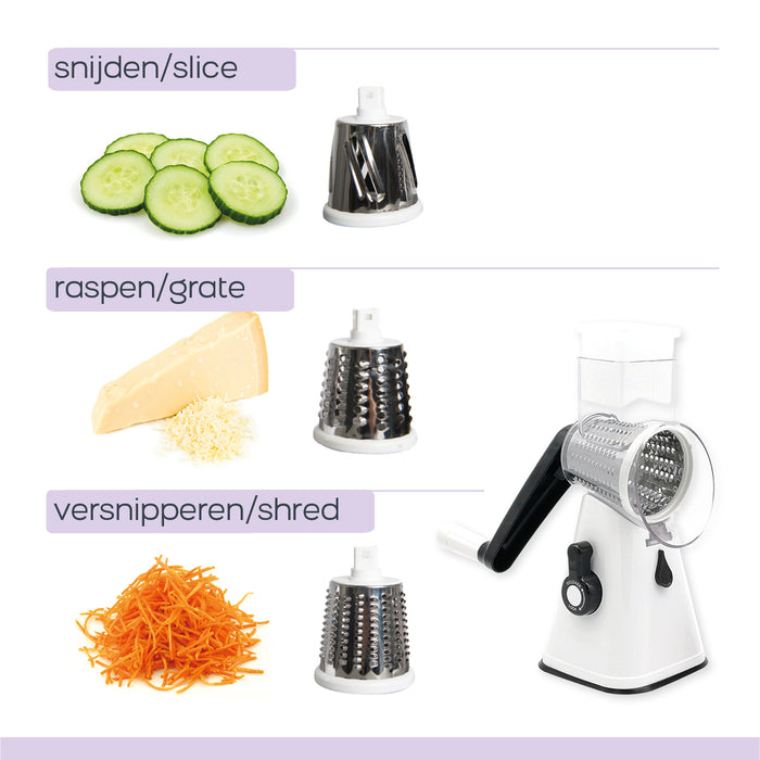 Orange Donkey Keukensnijmachine Magic Super Slicer 3-in-1 wit