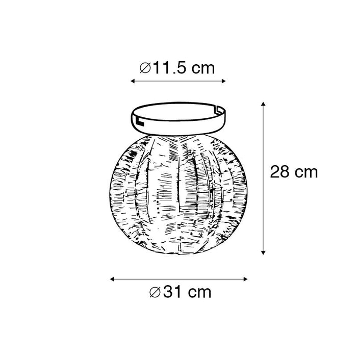 QAZQA Industriële plafondlamp brons met zwart - Dong