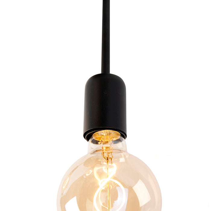 QAZQA Moderne plafondlamp zwart 3-lichts - Facil