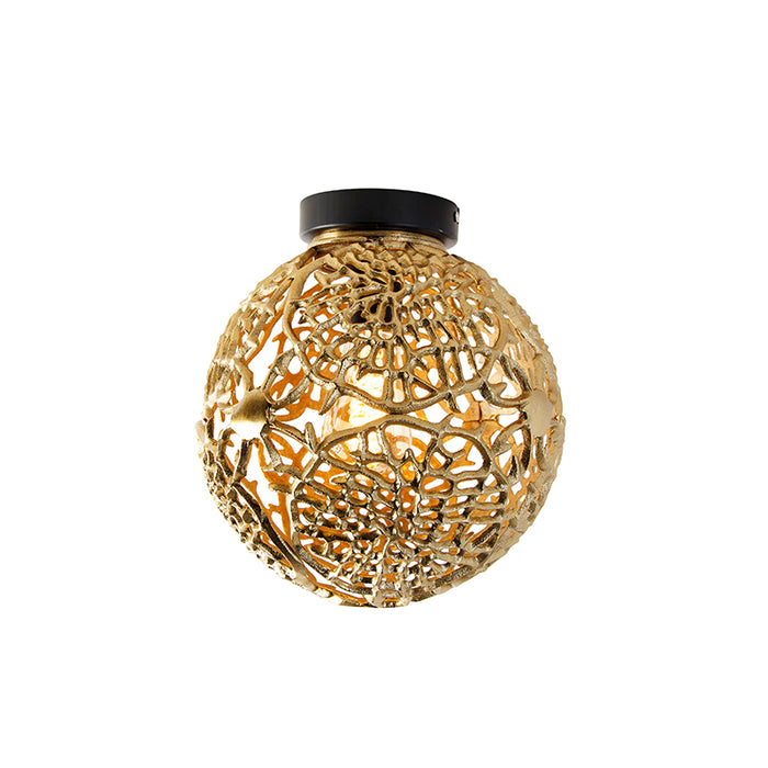 QAZQA Art deco plafondlamp goud met zwart - Maro