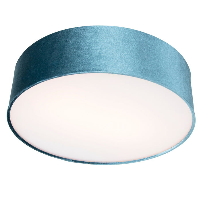QAZQA Moderne plafondlamp blauw 40 cm met gouden binnenkant - Drum