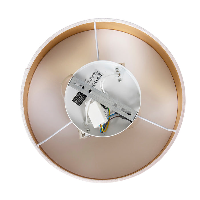 QAZQA Moderne plafondlamp roze 30 cm met gouden binnenkant - Drum