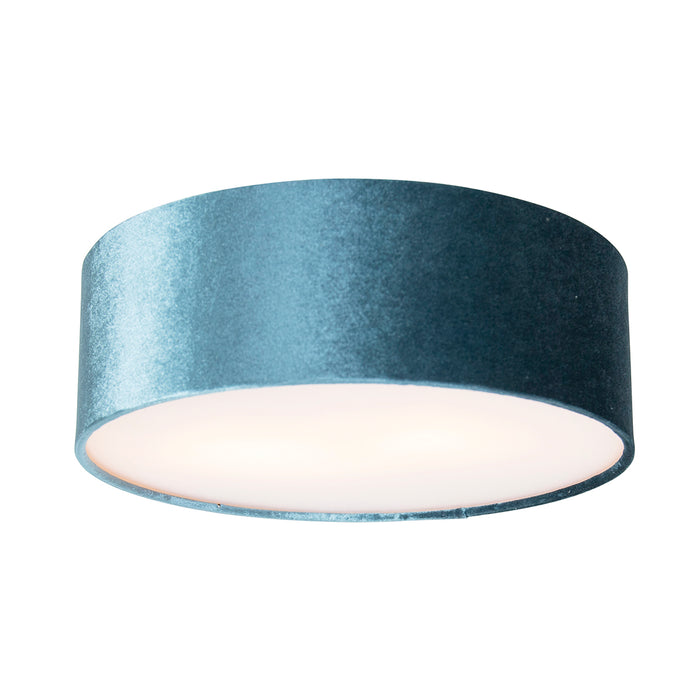 QAZQA Moderne plafondlamp blauw 30 cm met gouden binnenkant - Drum
