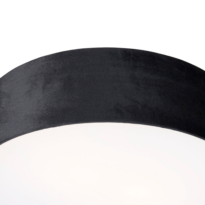 QAZQA Moderne plafondlamp zwart 40 cm met gouden binnenkant - Drum